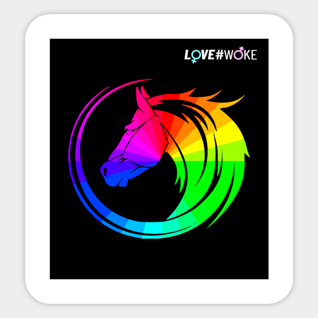 Raimbow Horse Sticker by LOVE#WOKE